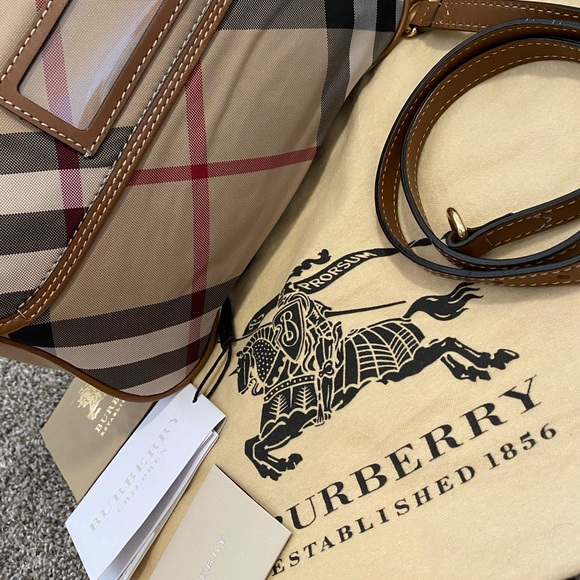 BURBERRY Classic Stripe Shoulder Bag, BROWN - Picture 5 of 8